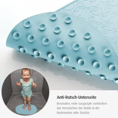 Productafbeelding van Antislip badmat met walmotieven - blauw