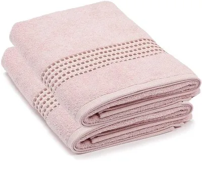 Produktbild von Unyqoos® 2er-Set großes Baumwoll-Badetuch – 70 x 140 cm, 100% Baumwolle, puderrosa, weich & saugfähig für Zuhause, Sauna und Reise