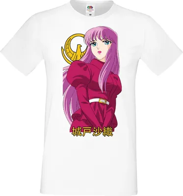 Zdjęcie produktu dla Męska Koszulka Manga Anime Saint Anime Seiya Athena Saint Anime Seiya Athena, Man S / Biały