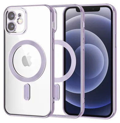 Produktbild von Techsuit Luxury Crystal Back Cover Hülle mit MagSafe für Apple iPhone 12 - Hell lila