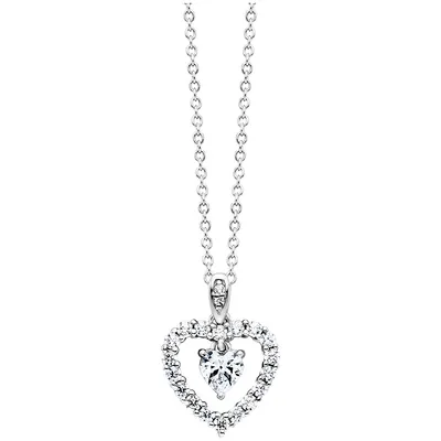 Produktbild von Julie Julsen Anhänger mit Kette 925/- Sterling Silber 43cm silber Zirkonia weiß 148250031