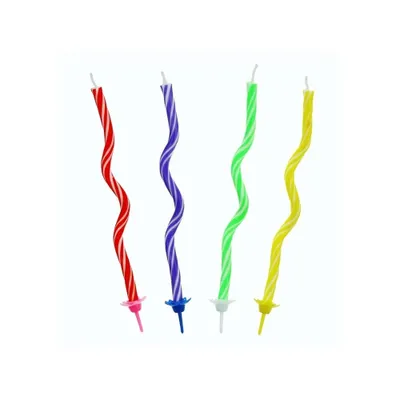 Image de Bougies d'anniversaire - longues torsadées 12pcs Godan