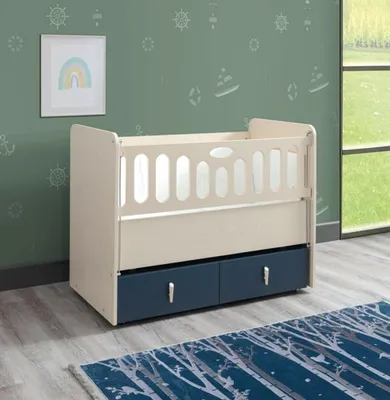 Produktbild von Modern Ausziehbares Kinderbett s Schlafzimmer Bett Holz Möbel Blau