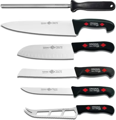 Produktbild von EIKASO Solingen Germany Küchenmesser Set 6-Teilig Kochmesser Set Santokumesser Brotmesser aus Molybdänstahl 1.4116 für Profis und Privat