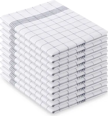 Produktbild von Vaily Geschirrtücher Grau-Kariert 10er Pack - 70 x 45 cm aus 100% Baumwolle