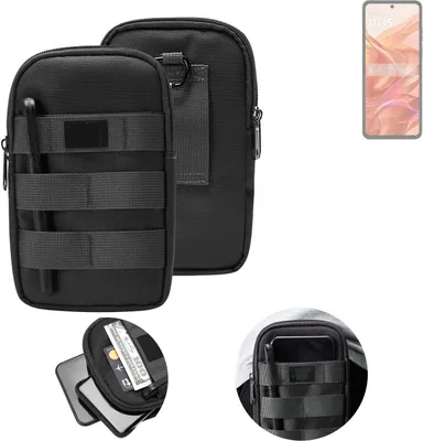 Produktbild von K-S-Trade Holster Gürtel Tasche kompatibel mit Motorola Razr 50 Handy Tasche Schutz Hülle dunkel-grau viele Fächer, 1x