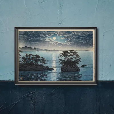 Produktbild von Poster - Canvas - Leinwand - 84,1 cm x 59,4 cm - Fotoposter - Leinwandkunst - Moonrise in Futago