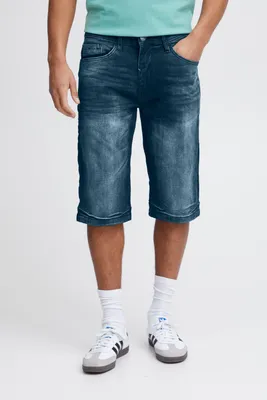 Immagine prodotto di Blend He Denim pantaloncini in denim da uomo con tasche a fessura in misto cotone passanti per cintura leggermente elasticizzati vestibilità regolare
