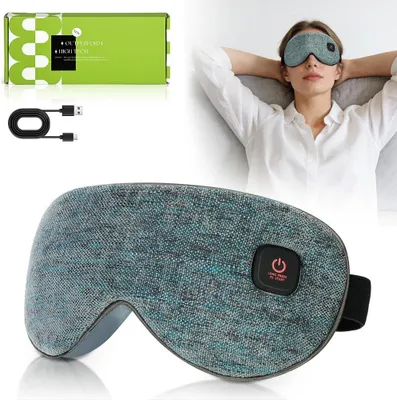 Productafbeelding van Opwarmbaar oogmasker, oplaadbaar, draadloos, draagbaar, wasbaar, met 4 temperatuurinstellingen, automatische uitschakeling, verlichting bij droge, vermoeide of geïrriteerde ogen (grijs)