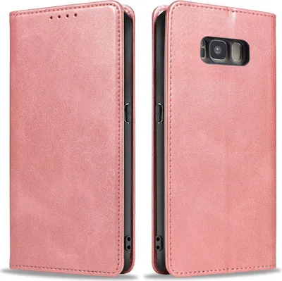 Produktbild von Handyhülle für Samsung Galaxy S8 Kunstleder Flip Cover Hülle Handytasche Case Kartenfach Farbe: Rosa