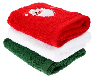 Produktbild von 3-teiliges Set Weihnachts-Gesichtshandtücher aus Baumwolle