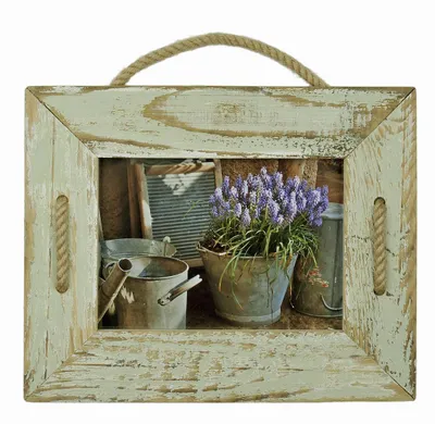 Produktbild von Schnurrahmen 10x15 cm Singel – Mint/Türkis – Bilderrahmen aus recyceltem Holz mit Aufhängeschnur von Mein Landhaus