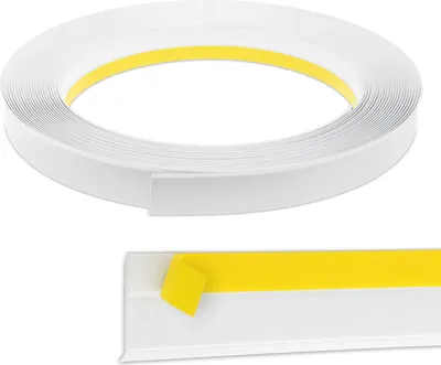 Produktbild von 5 Meter | PVC Fensterleiste 50mm | mit Lippe | Farbe = Weiß | Abschlussleiste Flachleiste Zierleiste Leiste Kunststoffleiste Fenster Montage