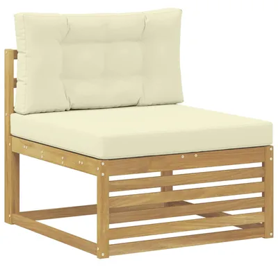 Produktbild von vidaXL Outdoor Mittelsofa Massivholz Akazie Weiß 83 x 79 x 73 cm