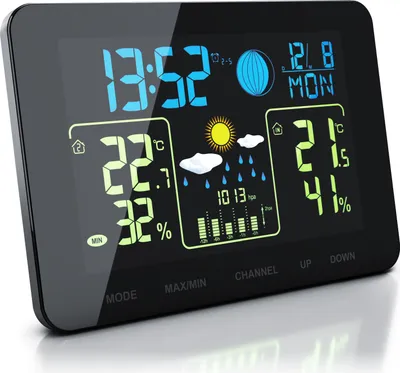 Produktbild von BEARWARE Bezdrátová meteostanice s barevným displejem a venkovním senzorem Barometr, předpověď počasí a mnoho dalšího.