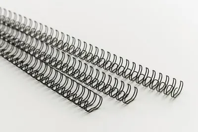 Produktbild von GBC WireBind Drahtbinderücken, schwarz, 5mm (100), Schwarz, 30 Blätter, Metall, A4, 5 mm, 327 mm