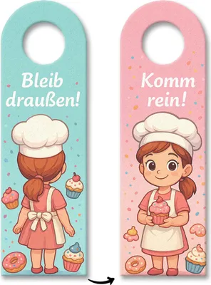 Produktbild von Cartoon Cupcakes Bleib draußen! Komm rein! Türhänger