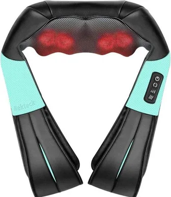 Produktbild von 3D Shiatsu Massagegerät mit Wärme, für Nacken und Schultern, tiefes Gewebe- Rückenmassagegerät zur Schmerzlinderung, für Nacken, Schultern, Rücken und Füße