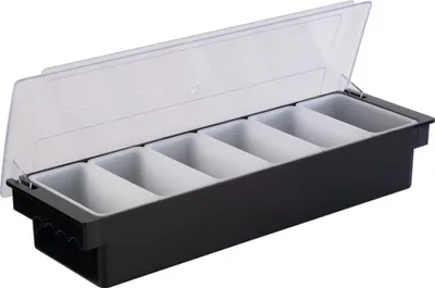 Produktbild von APS 93171 Zutatenbehälter, 6 Fächer je 500 ml, inkl. Deckel, 50 x 16 x 10 cm, Kunststoff