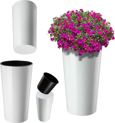 Productafbeelding van Famanu bloempot, elegante witte kleur - 25,5 cm