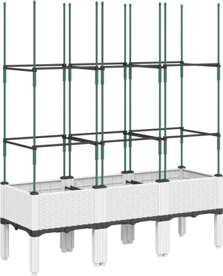 Produktbild von Pflanzkübel mit Rankgitter Weiß 120x40x142,5 cm PP