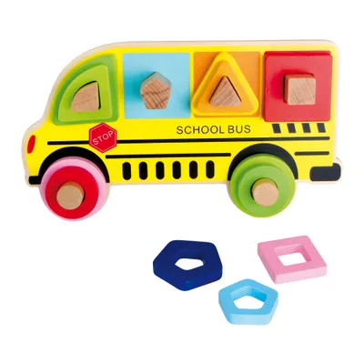 Produktbild von small foot Steckpuzzle Formen Schulbus