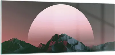 Produktbild von Bilder auf glas - Einteilig - Landschaft Berge Sonne - 100x40cm - Glasbilder - Wandbilder - Bilder - zum Aufhängen bereit - Wanddekoration aus Glas - Glas Bilder - Wandbild auf Glas - GAB100x40-4320