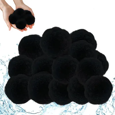 Produktbild von QEENTOE Pool Filterbälle 700g Schwarz, Filtermaterial für Schwimmbad Sandfilteranlagen und Filterpumpen