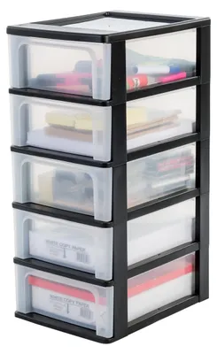 Produktbild von Iris Ohyama, Schubladen Organizer, 5 Mittlere Schubladen, Schwarz, OCH-2005
