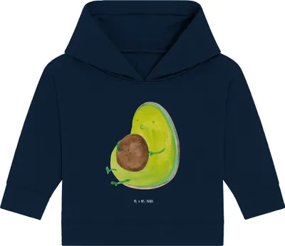 Produktbild von Mr. & Mrs. Panda Organic Baby Hoodie Avocado Pfeifen 24. - 36. Monat - French Navy - Geschenk, Abnehmen, Diät, Kapuzenshirt, Ernährung, Kapuzensweatshirt, Schwanger