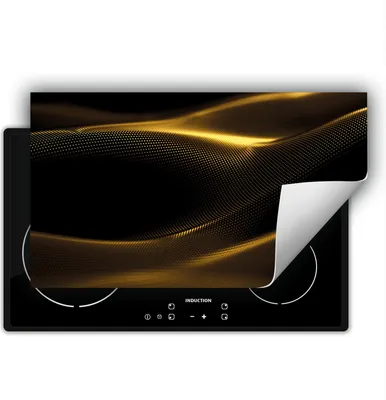 Produktbild von DarHaus Herdabdeckplatte 90x52 cm Anti Rutsch Matte Aufrollbar, Muster - Gold