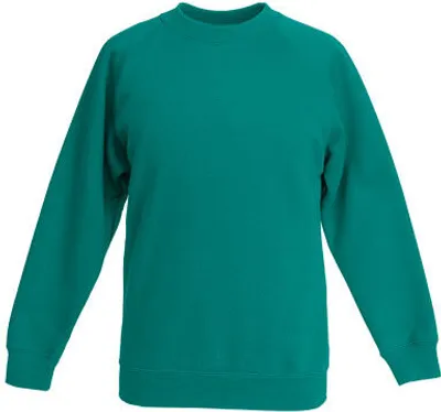 Produktbild von Fruit of the Loom - Kids  Raglan Sweat - Emerald - 140