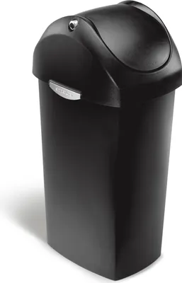 Produktbild von simplehuman 60 Liter Schwingdeckel Abfalleimer, schwarzer Kunststoff - 18x18x67,1 cm; CW1333