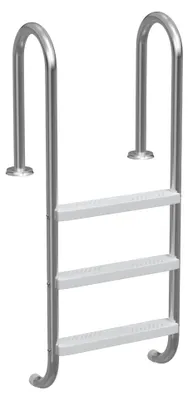 Produktbild von QEENTOE Edelstahl 304 Poolleiter 3-stufig, rutschfeste Einbau-Sicherheitsleiter, silber, belastbar bis 150kg, Maße 132 x 54 x 26 cm für Schwimmbecken