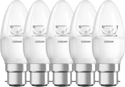 Produktbild von 6 x Osram LED Leuchtmittel Suberstar Classic B Kerze 5,7W = 40W B22d klar warmweiß 2700K DIMMBAR