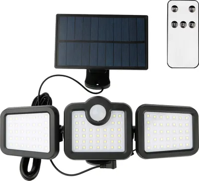 Imagen del producto de Forever Light Lámpara Solar LED Sunari FLS-04, 108 LEDs, sensor PIR, 8W, 600 lúmenes, 6000K, batería de 2400 mAh de litio
