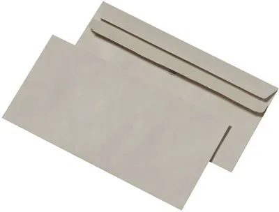 Produktbild von Briefumschläge Recycling - DIN lang (220x110 mm), ohne Fenster, selbsklebend, 75g/qm, 1.000 Stück, 1 St.