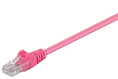 Zdjęcie produktu dla Goobay 95238 Kabel krosowy CAT 5e, U/UTP, magenta, 5 m - mieszanka miedzi CCA