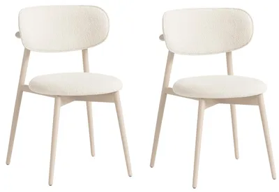 Productafbeelding van Stijlvolle witte keukelstoelen, witte eetkamerstoelen, 2 fauteuilstoelen