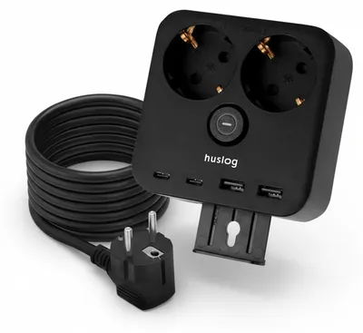 Immagine prodotto di huslog Multipresa a cubo: 2 prese Schuko, 2 USB-A, 2 USB-C, 3680 W, cavo da 1,4 m
