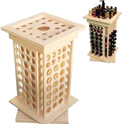 Image de Rangement en bois pour huiles - Design pivotant - Grande capacité