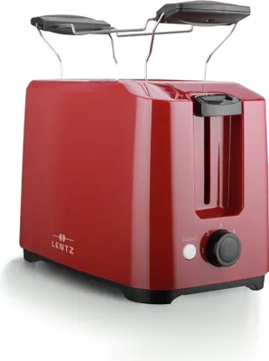 Produktbild von LENTZ 2-Scheiben Toaster 700 Watt Toastautomat mit Brötchenaufsatz Rot 74220