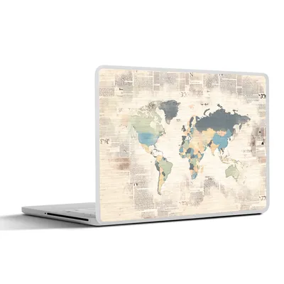 Produktbild von MuchoWow® Laptop Aufkleber Sticker Cover Weltkarte - Vintage - Pastell 30x21 cm - Sticker für Laptop - Selbstklebend
