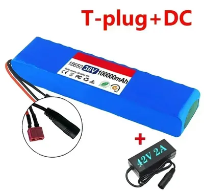 Immagine prodotto di Batteria per scooter elettrici - Batteria agli ioni di litio da 36V 100Ah - Pacco batterie 10S3P con celle 18650 - Compatibile con Xiaomi M365 e scooter da 36V - Dimensioni 290×40×68 mm - Connettore T-DC