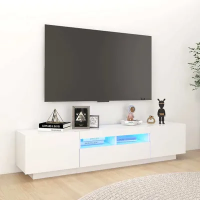 Produktbild von Prolenta Premium - szafka TV z oświetleniem LED biała 180x35x40 cm