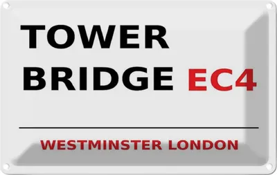 Produktbild von vianmo Blechschild 20x30 cm Westminster Tower Bridge EC4 Abenteuer Reisen England Urlaub