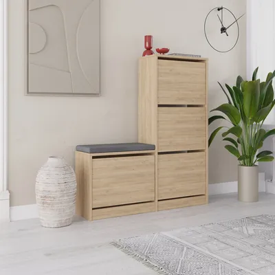 Produktbild von Skye Decor, Dude - Oak, Schuhschränke, Eiche, 105 x 118,5 x 26 cm