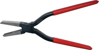 Image de STUBAI Pince plate de ferblantier avec denture, | pour séparer et pincer | branche rouge plastifiée DG 240 mm
