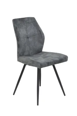Produktbild von Hela Tische, Esszimmerstuhl Ally 360° drehbar, Bezug Velvet Anthrazit, Rundrohr-Metallgestell Schwarz 120kg belastbar