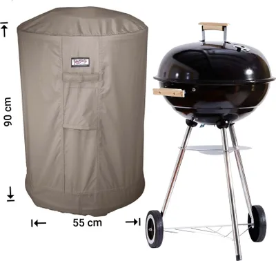 Produktbild von Raffles Covers Runde Grillabdeckung Ø 55 H: 100 cm | Atmungsaktiv | Wasserdicht | UV-beständig | Doppelnähte | Elastischer Kordelzug